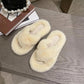 Fluffy Pink Slippers Fur Sliders Winter Women House Slippers Warm Flats Home Slippers Size 35-40 Fashion Cross Indoor Shoes