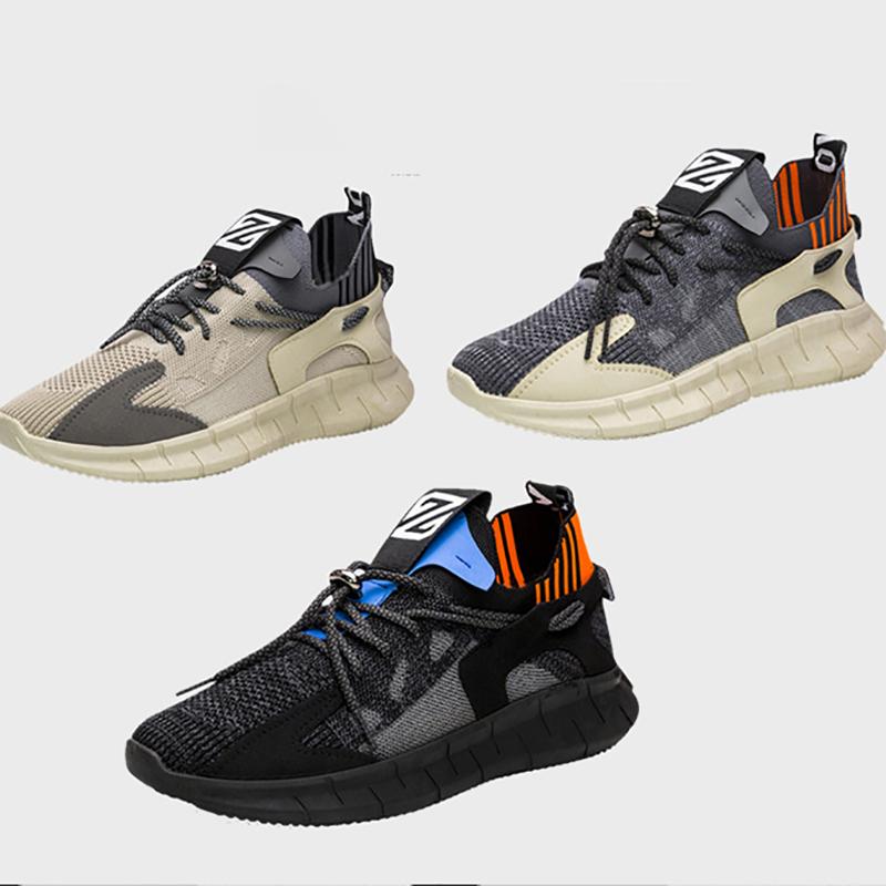 Fall Men's Korean Sneakers Trendy Flying Woven Sports Shoes All-match Comfortable Men's Shoes