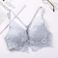 Ladies Push Up Lace Bra Ladies 3/4 Cup Bow Sexy No Wire Front Buckle Lace Beauty Back Lingerie Breathable One Piece