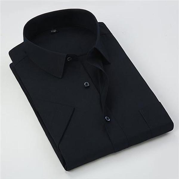 Summer Plus Size Men's Plus Fat Plus Short-sleeved White Shirt Men's Loose Shirt Fat Half-sleeved Shirt