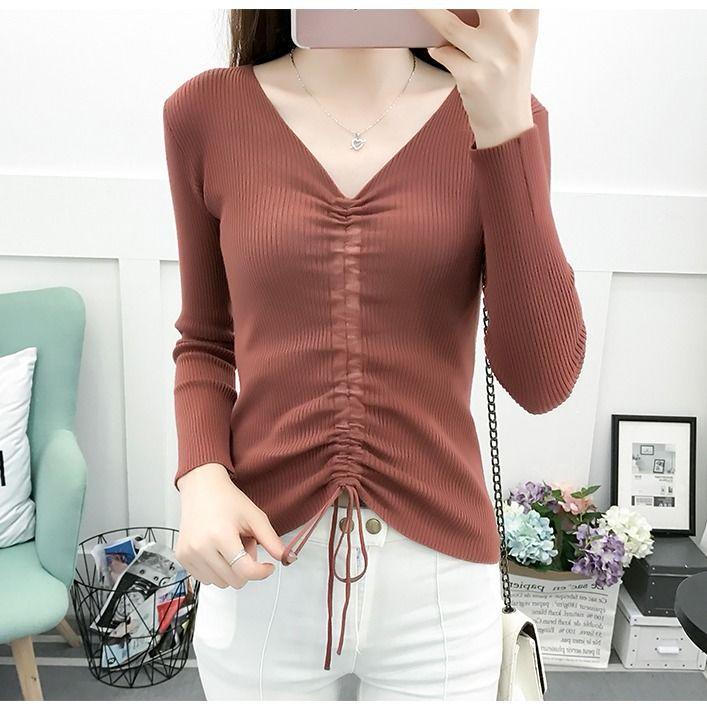 Long sleeve high collar sweater Knitting Sweater Women's Spring and autumn Bottoming shirt Wild