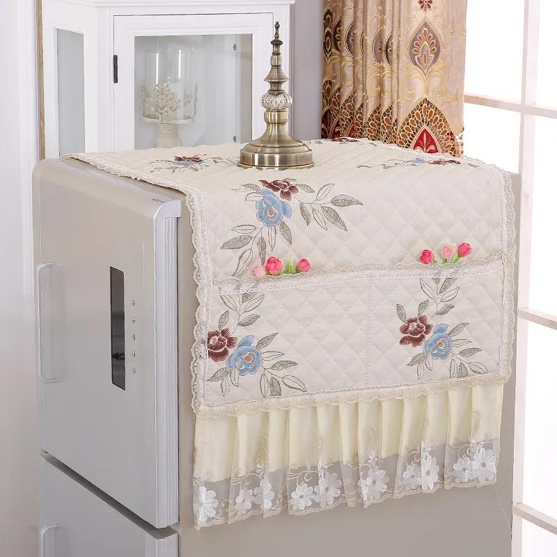 Thickened Fabric Lace Refrigerator Towel Refrigerator Cover Dust Cover Refrigerator Cover
