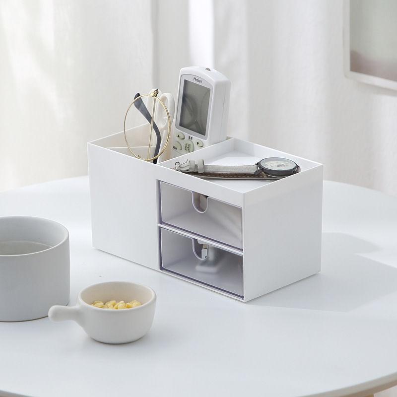 Desktop Storage Storage Box Large Capacity Double Drawer Jewelry Box European Dresser Makeup Hand Jewelry Box Pen Holder