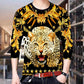 Men's long-sleeved T-shirt 3D printed casual T-shirt men's loose large size long-sleeved T-shirt