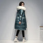 Women's Down Padded Jacket Long Over The Knee Winter Thickening Korean Loose Shiny Cotton Warm Jacket