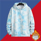 Fleece Sweater Men's Trendy Hooded Loose Dyeing Autumn and Winter Trend All-match Handsome Sweater