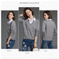 Fake Two-piece Sweater Tops Women's Lapel Pullover Sweater Outer Wear all-mach Loose Short Thick Knitted Sweater OL Style Office Ladies Workwear