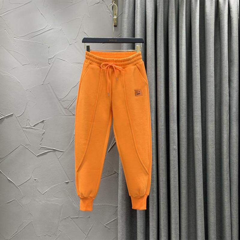 Solid Color Embroidered Casual Sweatpants Women's Spring and Autumn High Waist Loose and Thin Sports Harem Pants