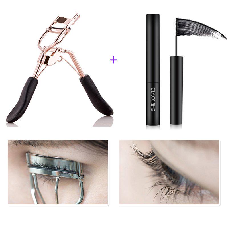 Ultra-fine brush mascara extended curl thick waterproof eyebrow pencil waterproof eyeliner set