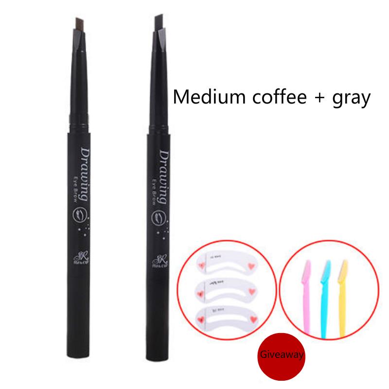 Send eyebrow stickers eyebrow knife eyebrow pencil waterproof sweatproof natural lasting non-fading