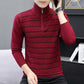 Slim-fit Solid Color Knitted Half High Neck Zipper Sweater Men's Warm and Comfortable Bottoming Shirt