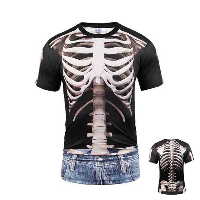 Half-sleeved T-shirt men's clothing summer short-sleeved T-shirt large size clothing 3D printing