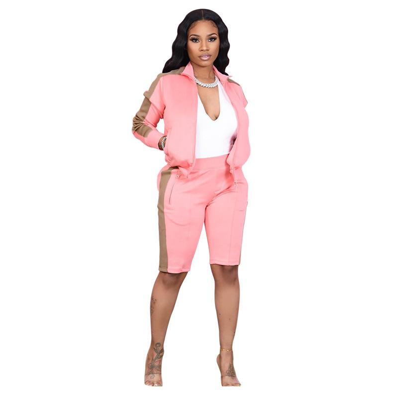 Women Casual Sweatshirt Suit Tops Shorts Autumn Long Sleeve Pullover Loose Sweatshirts Coat Short Pants
