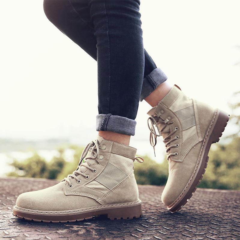 High Top Shoes All-match Men's Casual Martin Boots Men Work Shoes Breathable Military Boots
