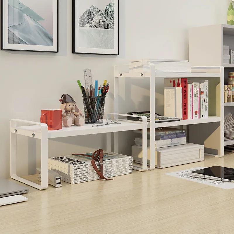 Desktop Shelf Desk File Storage Rack Bay Window Table Multi-layer Wrought Iron Desk Kitchen Finishing Shelf Divider Single Layer