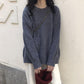 Large Size Sweater Women Korean Version Loose Solid Color Round Neck Pullover Long Sleeve Sweater Top Ins