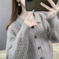 Autumn and Winter Solid Color Cardigan Jacket Knitted Loose Long-sleeved Tops Fashion Simple Women's Sweater