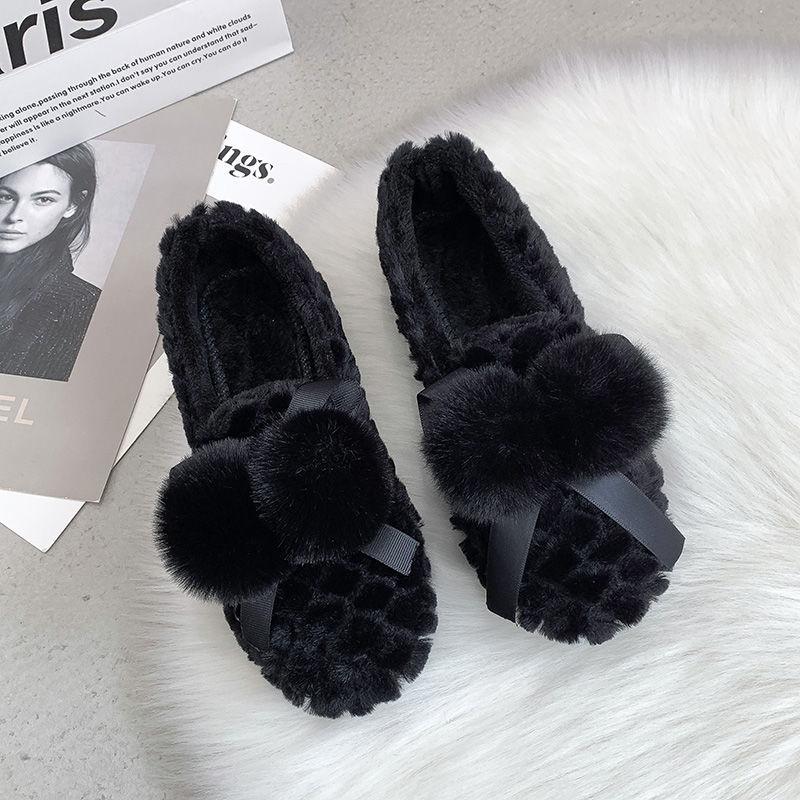 Winter Fashion All-match Wool Shoes Warm and Comfortable Non-slip Casual Flat Shoes