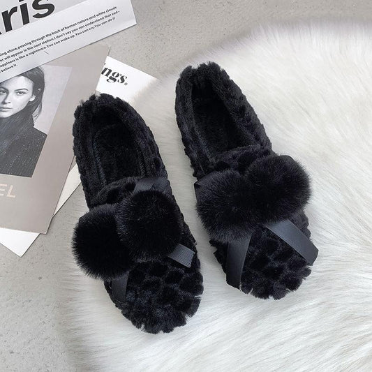 Winter Fashion All-match Wool Shoes Warm and Comfortable Non-slip Casual Flat Shoes