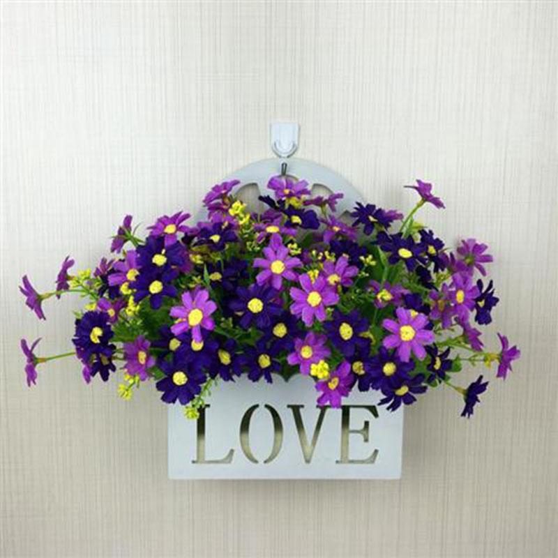 Artificial Flower Artificial Flower Suit Hanging Basket Hanging Basket Rose Plastic Flower Living Room Interior Decoration