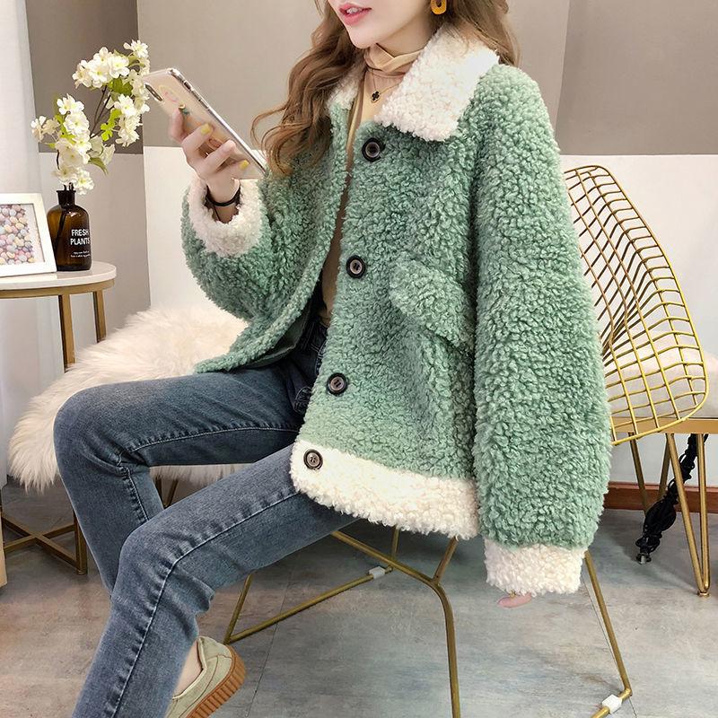 Lamb Wool Coat Women Imitation Fur One Particle Sheep Shearing Korean Loose Coat Women Autumn and Winter