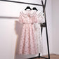 Fashion Bohemian Chiffon Floral Dress Girl Summer Sweet Dress Ruffled Elegant Midi Beach Dress