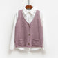 V-neck Waistcoat Fashion Vest Spring and Autumn Loose Knit Cardigan All-match Short Fashion Top