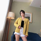 Women Short Cardigan Knitted Sweater Autumn Winter Long Sleeve V Neck Jumper Cardigans Casual Streetwear Fashion Pull Femme Coat