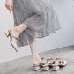 Half Slippers Female Spring All-match Thick-heeled Mid-heel Fairies Wear Small-heeled Skirt Sandals