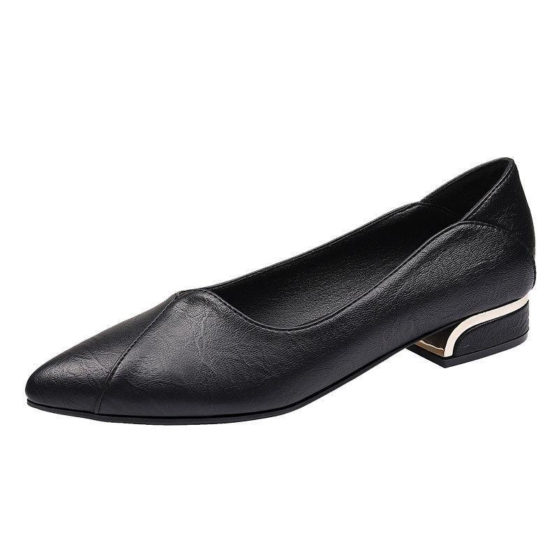One Shoe Two Wear  Real Soft Leather Single Shoes Women Spring and Autumn New Low-heeled Comfortable All-match Casual Work