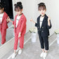 Girls Suit Two-piece Korean Version Spring and Autumn Long-sleeved Jacket Nine-point Pants Solid Color Suit Jacket Trousers Two-piece Set