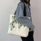 Leaf Pattern Women Canvas Bags Travel Casual Large Daily Shoulder Tote Shopper Handbag Simple Hobo Bags Simple Style