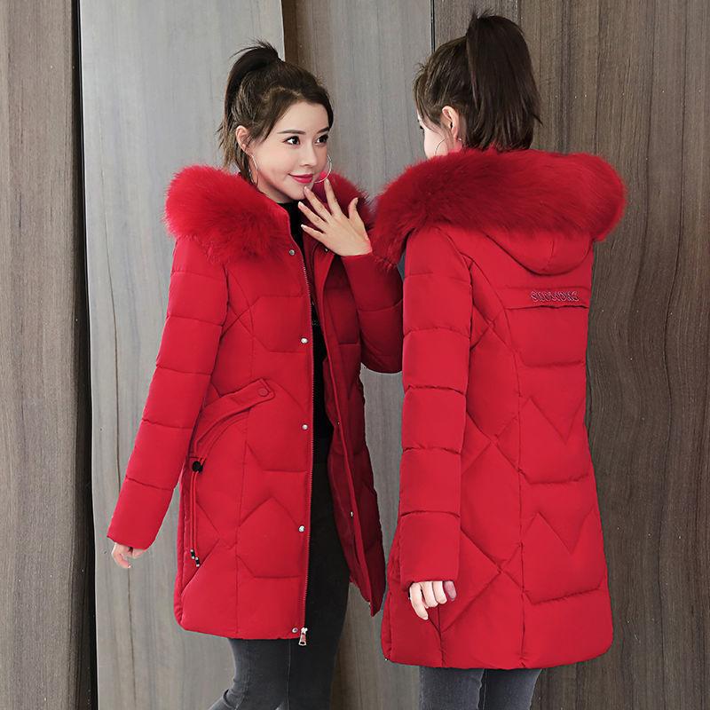 Down Jacket Women's Mid-length Korean Fashion Slim Fit All-match Thick Warm Winter Jacket