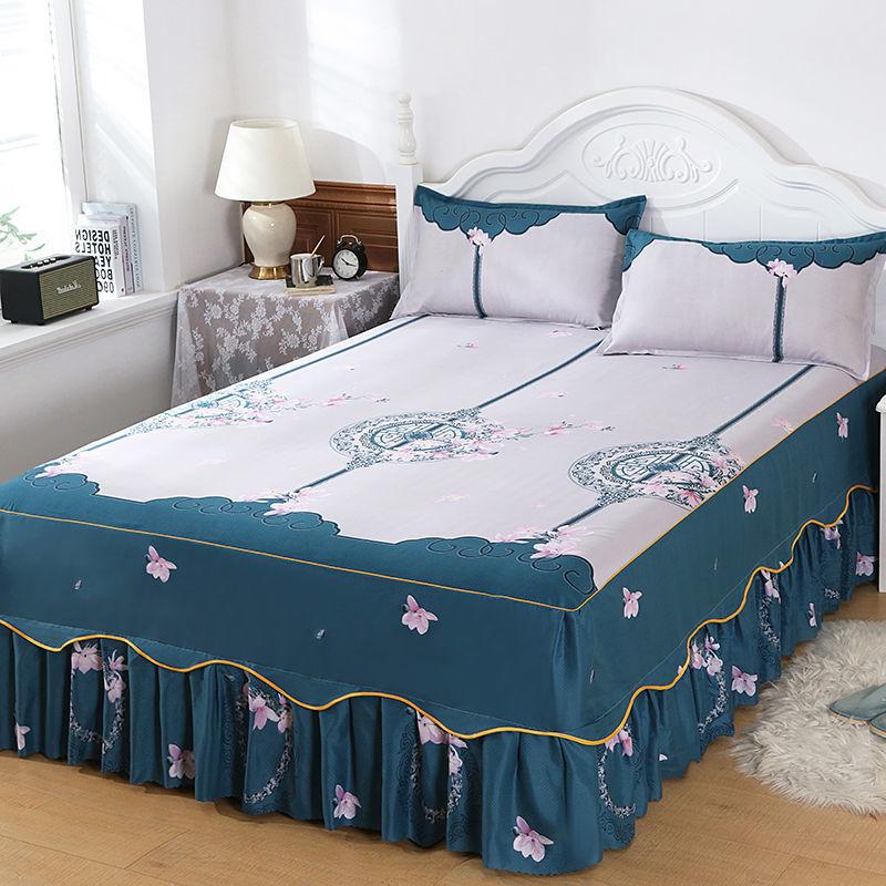 Non-slip Bedspread Bed Skirt Three-piece Bed Skirt Pillowcase Korean Simmons Protective Cover Household Daily Necessities