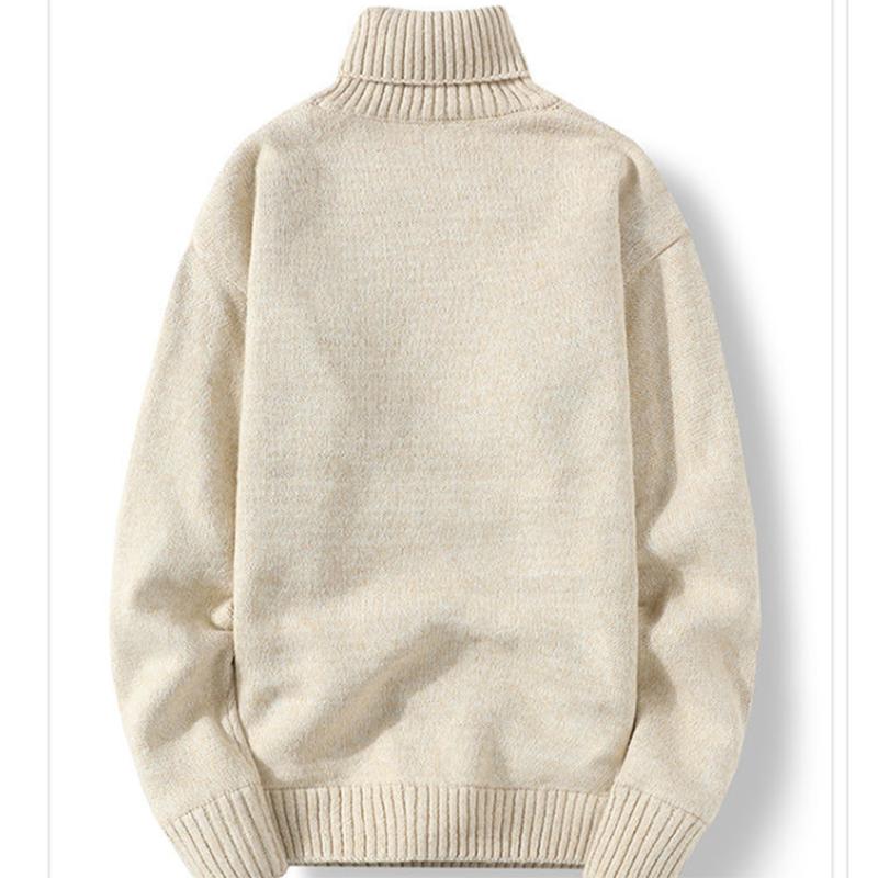 Men Sweater Plus Velvet Padded High-necked Handsome Trendy Youth Autumn and Winter Warm Sweater
