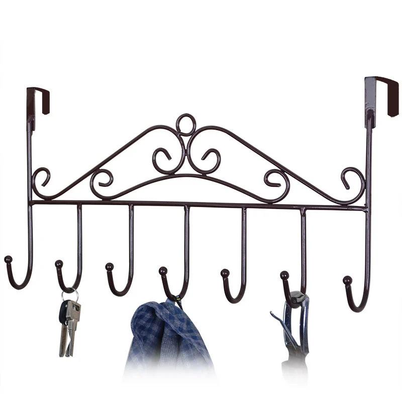 2 Pieces Door Hook Hanger Bedroom Bathroom European Style Coat Rack Door Hanging Bag Door Back Wrought Iron Clothes Hanger Wall Hangering