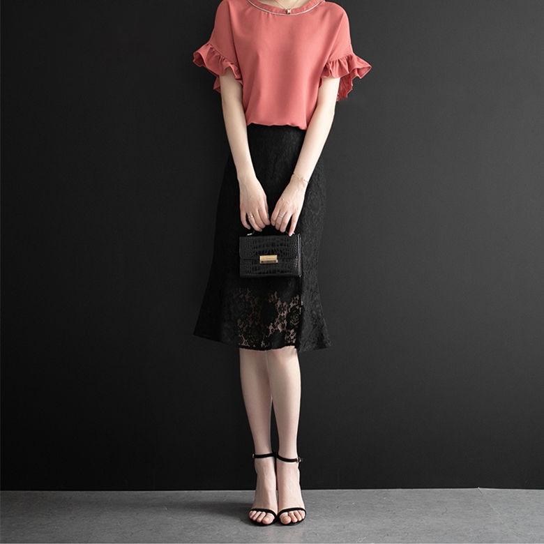Lace Skirt Women Elegant Summer High Waist Pencil Skirts Fashion Korean Style Hollow Out Office Ladies Female Clothing