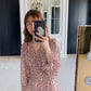 2020 Spring Chiffon Midi Dress Korean Floral Printing Ruffles Dress Hem Elegant Party Vestidos