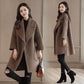 Autumn Winter Coat Women 2019 Casual Wool Solid Jackets Blazers Female Elegant Long Coat Ladies Coat