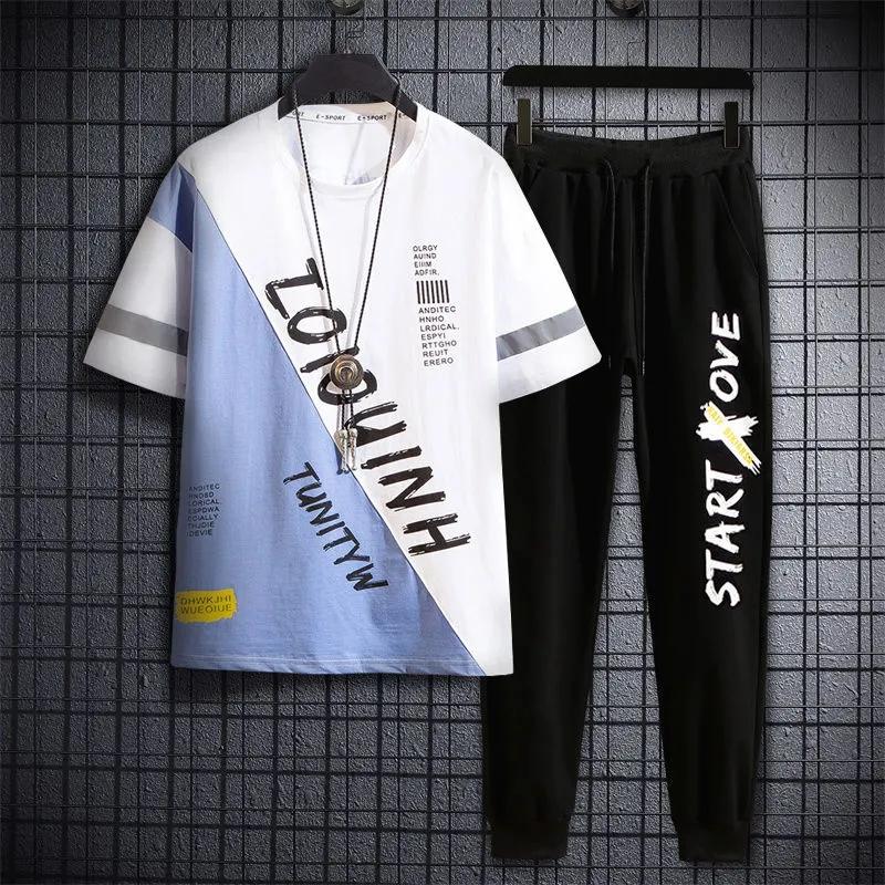 Summer Suit Boys Korean Version of The Trend Loose Leisure Sports Youth Handsome Thin Trousers Loose Suit