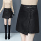 Women's Leather Skirt Black Autumn  Winter High Waist Package Hip Skirt Irregular A-line Bodycon Skirt