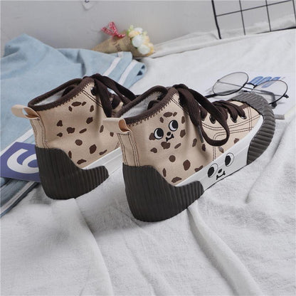 High-top Canvas Shoes Women's Shoes 2020 Canvas Shoes Blue Wild Retro Ins Hand-painted Printing Graffiti Shoes