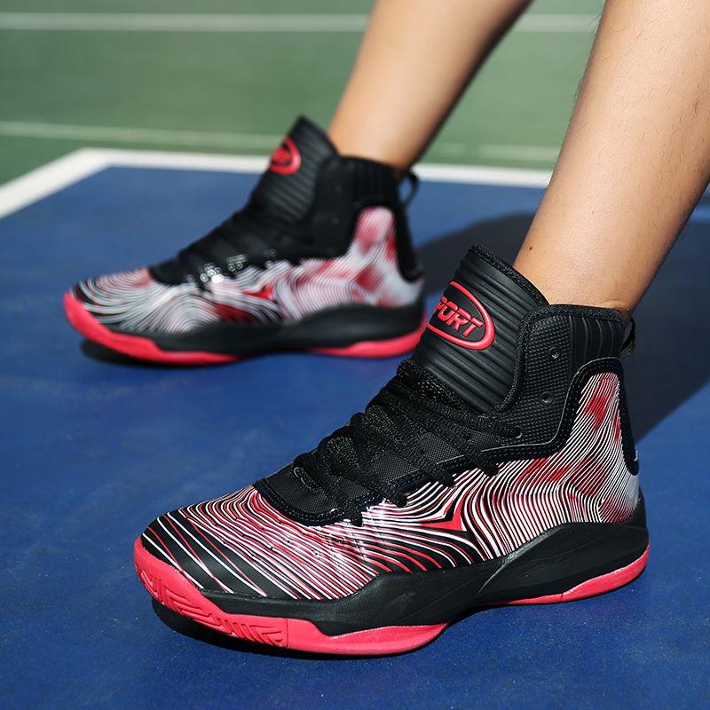 Men Shoes Breathable Basketball Shoes High Top Shoes Men's Shock Absorbing Shoes Non-slip Shoes Men
