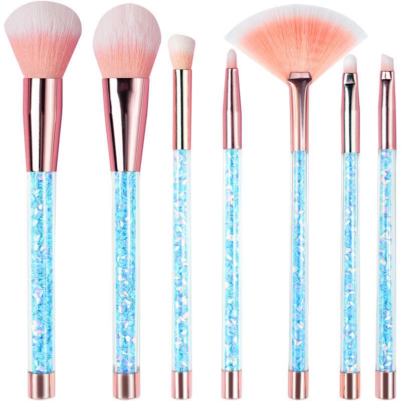 5/7/8Pcs High-Grade Aluminum Tube and Diamond Handle Eye Makeup Brush Set