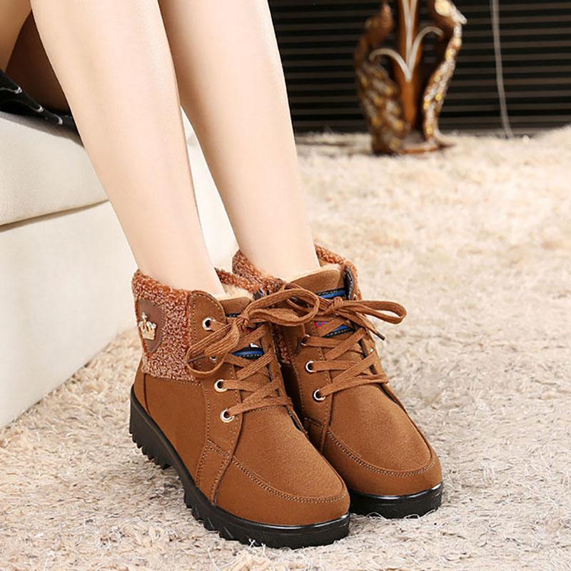 Winter Female Cotton-padded Shoes Plus Velvet Warm Female Cotton Boots Soft Bottom Non-slip Boots