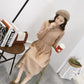 Knitted Long Lace Thick Sweater Dress Large Size Women Over Knee Loose Bottoming Knitwear