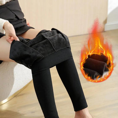Korean Version of Large Size Leggings with Small Feet In Winter Thicken Plus Velvet To Keep Warm Thin All-match Female Trend Fashion Self-cultivation