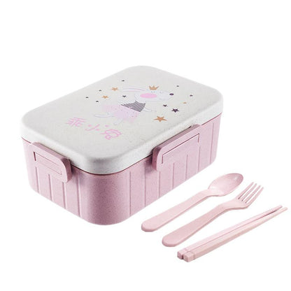 Cute Cartoon Lunch Box Microwave Dinnerware Food Storage Container Children Kids School Office