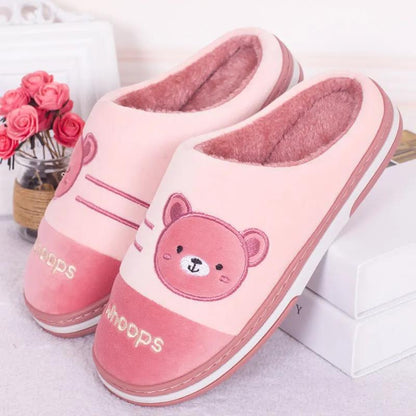 Autumn and Winter Pure Cotton Slippers Indoor Non-slip Soft-soled Shoes Warm Simple Plush Cotton Shoes