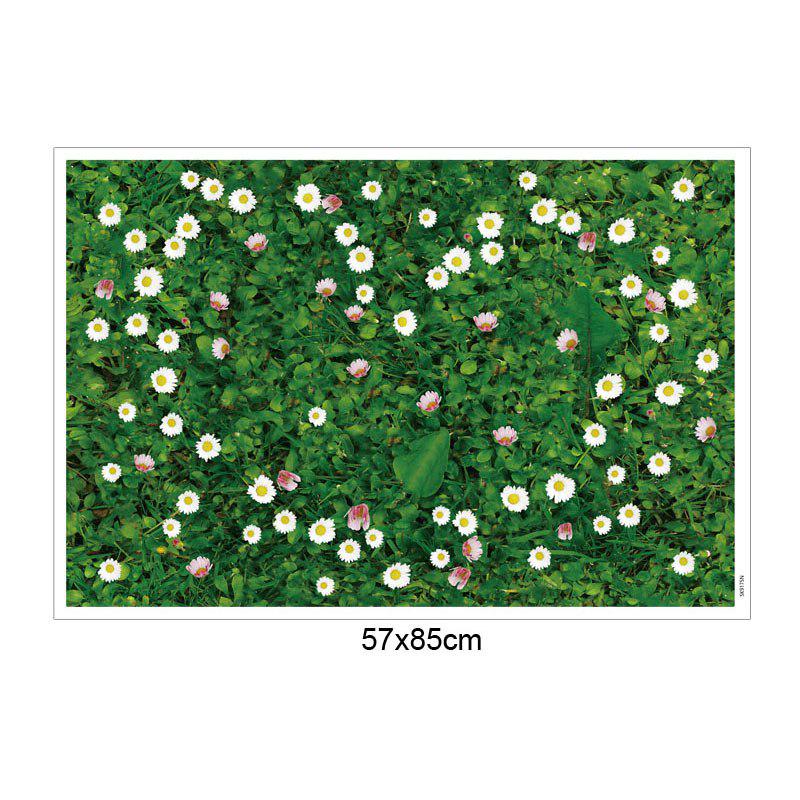 [Wall sticker] new design simulation green lawn flowers home decoration wall stickers living room fl